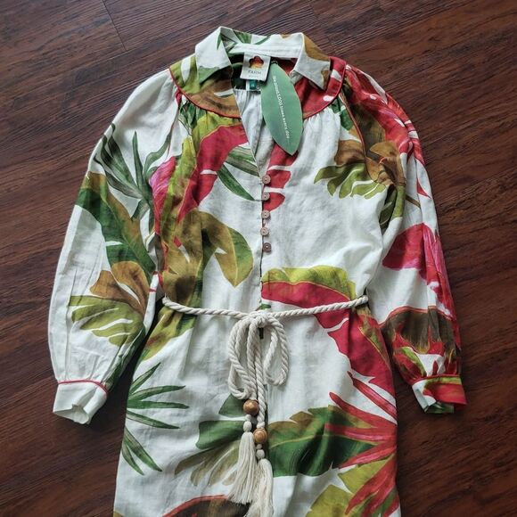 NWT FARM Rio Spring Forest Jumpsuit Monstera Tropical Floral Multicolor Size XS - Picture 5 of 9
